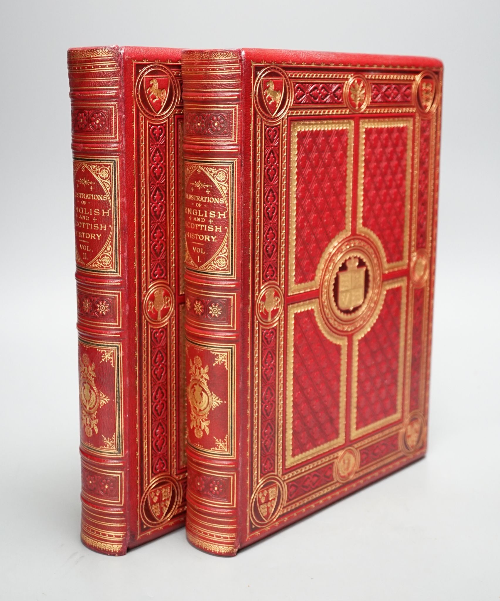 Brown, Robert - The Story of Africa and its Explorers. 4 vols. (in 2). num. plates and other engraved illus., half titles; contemp. half calf and cloth, gilt and blind decorated spines, with red labels, 4to. (ca.1895); t